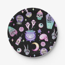Placas de papel Pastel Halloween
