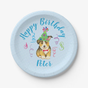 Plato De Papel Placas de papel Pembroke Welsh Corgi del partido d