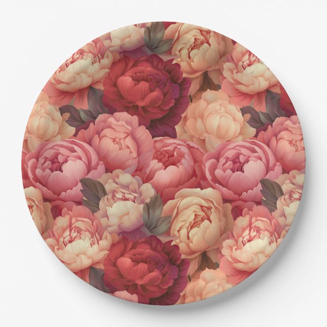 Plato De Papel Placas de papel peony (Anverso)