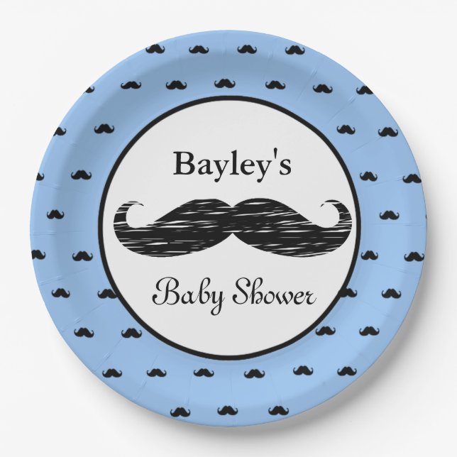 Plato De Papel Placas de papel personalizadas de Baby Shower del (Anverso)