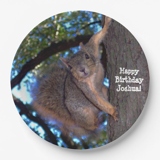 Plato De Papel Placas de papel personalizadas de la ardilla (Anverso)
