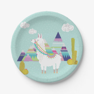 Plato De Papel Placas de papel personalizadas de Llama, cortas y 
