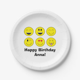 Plato De Papel Placas de papel personalizadas emoji