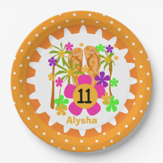 Plato De Papel Placas de papel personalizadas Luau 11th Birthday