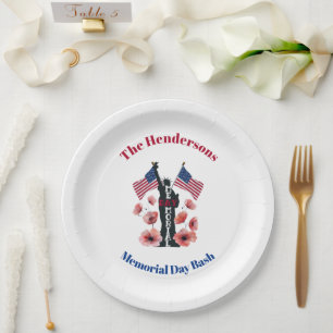 Plato De Papel Placas de papel personalizadas Memorial Day