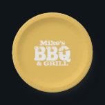 Plato De Papel Placas de papel personalizadas para fiesta de barb<br><div class="desc">Placas de papel personalizadas para fiesta de barbacoa. Color de fondo personalizado,  es decir,  amarillo. Idea muy acertada para barbacoa al aire libre,  cocina,  parrilladas,  etc. Diseño divertido para cumpleaños,  limpieza,  fiesta de fin de semana,  etc.</div>
