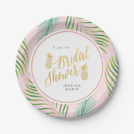 Plato De Papel Placas de papel personalizadas Tropical Bridal Sho