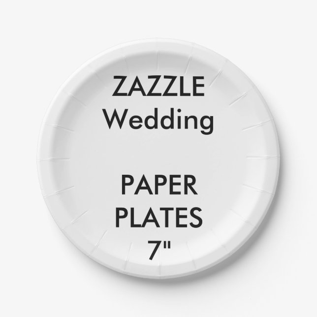Plato De Papel Placas de papel Personalizado boda de 7" (Anverso)