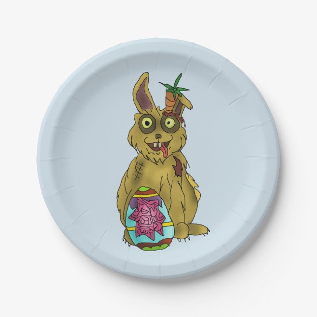 Plato De Papel Placas de papel Personalizado Bunny de resurrecció (Anverso)