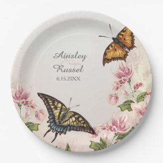 Plato De Papel Placas de papel Personalizado de mariposa