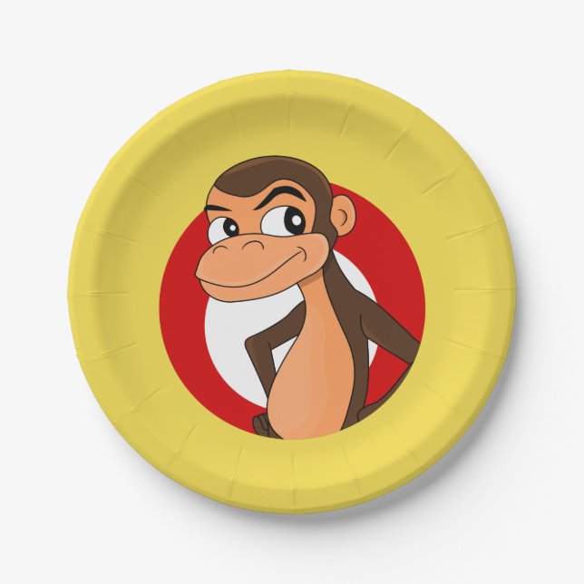 Plato De Papel Placas de papel personalizado para chimpancés (Anverso)