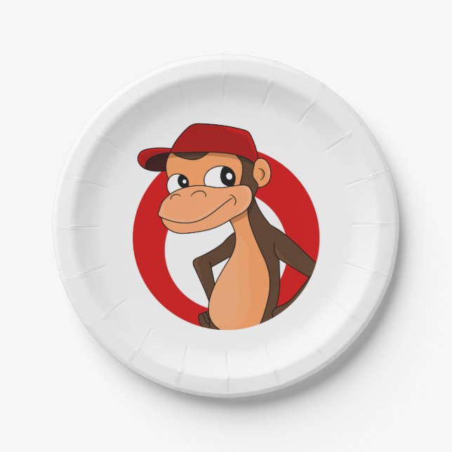 Plato De Papel Placas de papel personalizado para chimpancés (Anverso)