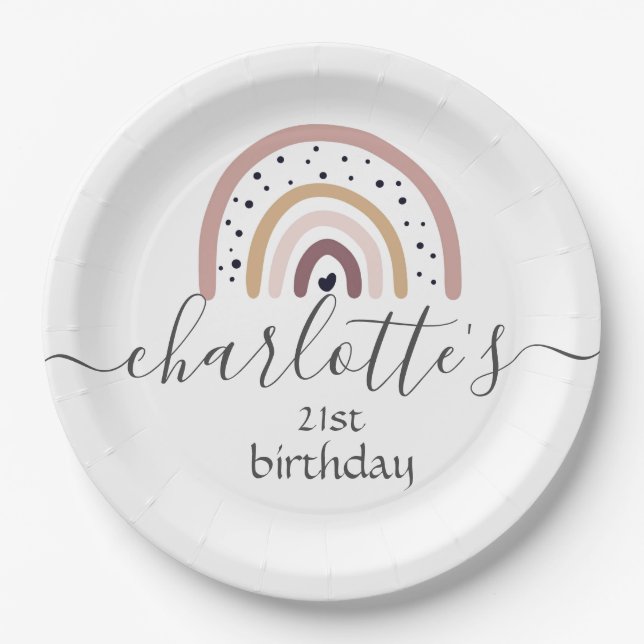 Plato De Papel Placas de papel personalizar - Salmón arcoiris (Anverso)