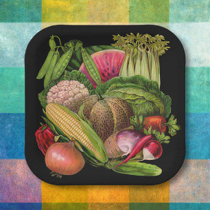 Plato De Papel Placas de papel pesado vegetal