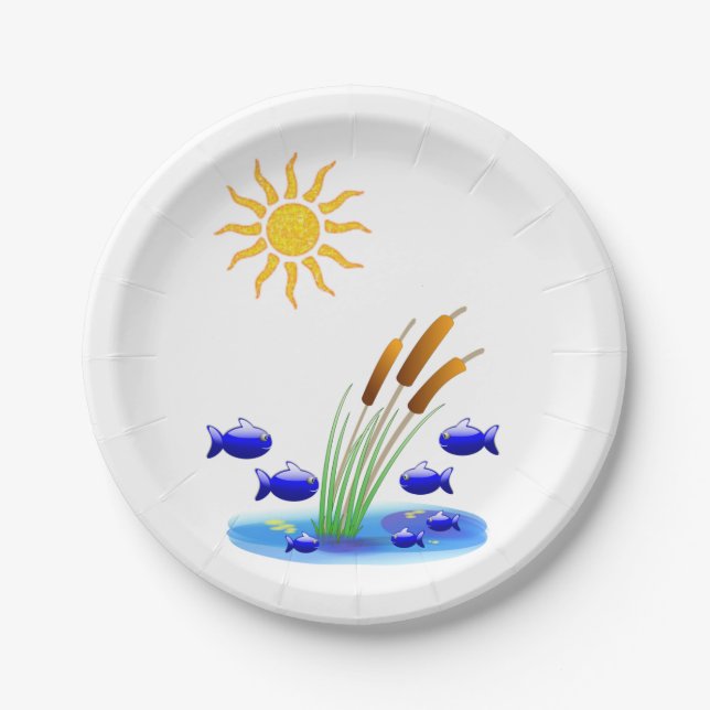 Plato De Papel Placas de papel Pescado (Anverso)