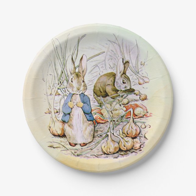 Plato De Papel Placas de papel Peter Rabbit Onions (Anverso)