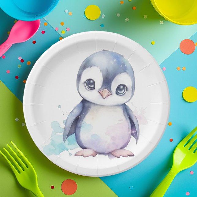 Plato De Papel Placas de papel pingüino para bebés (Bring Arctic charm to your party with Penguin Paper Plates! 🐧✨ #PartyEssentials #CuteDecor)