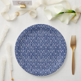 Plato De Papel Placas de papel pintado azul William Morris