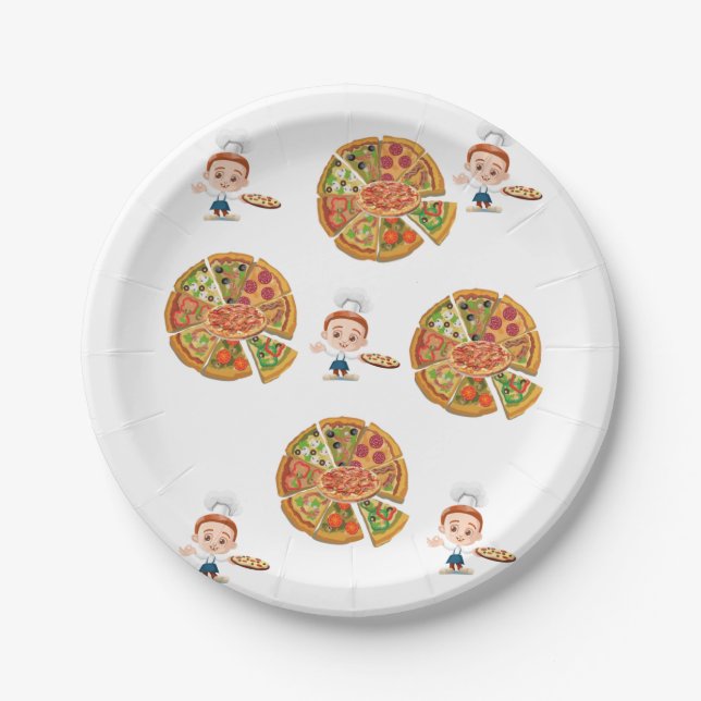 Plato De Papel Placas de papel, pizza (Anverso)