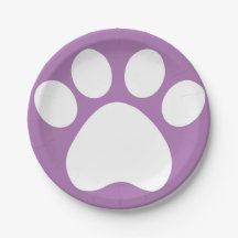 Placas de papel Purple Pawprint