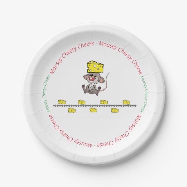 Plato De Papel Placas de papel Queso quesy Mousey (Anverso)