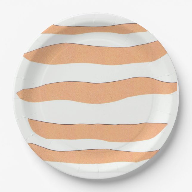 Plato De Papel Placas de papel rayadas (Anverso)