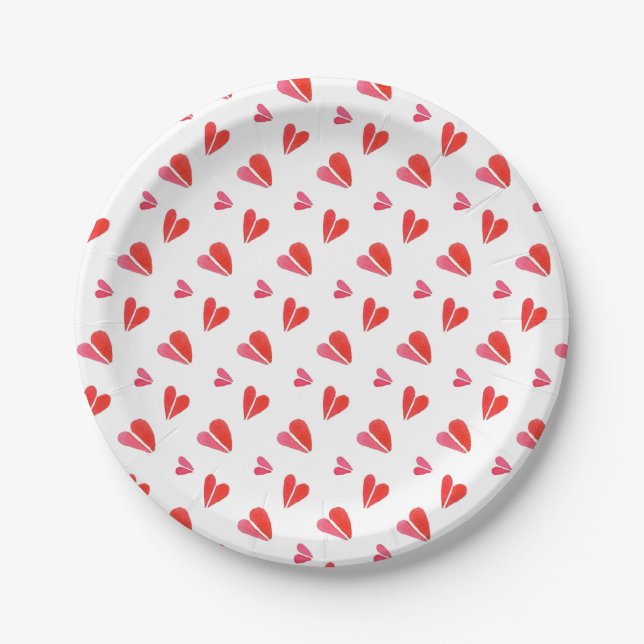 Plato De Papel Placas de papel redondo MINI HEARTS 7" (Anverso)