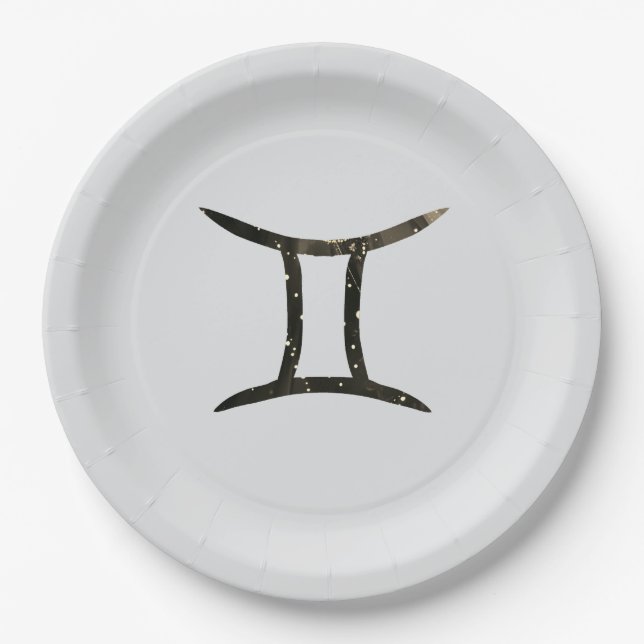 Plato De Papel Placas de papel redondo para Fiesta Gemini de 9" (Anverso)