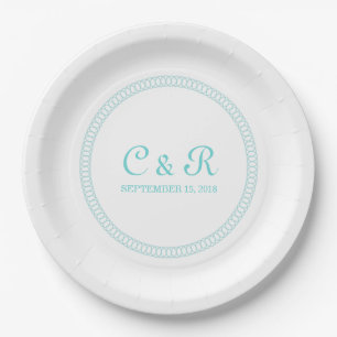 Plato De Papel Placas de papel redondo rodeadas de Aqua