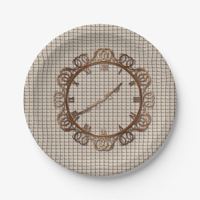 Plato De Papel Placas de papel Reloj (Anverso)