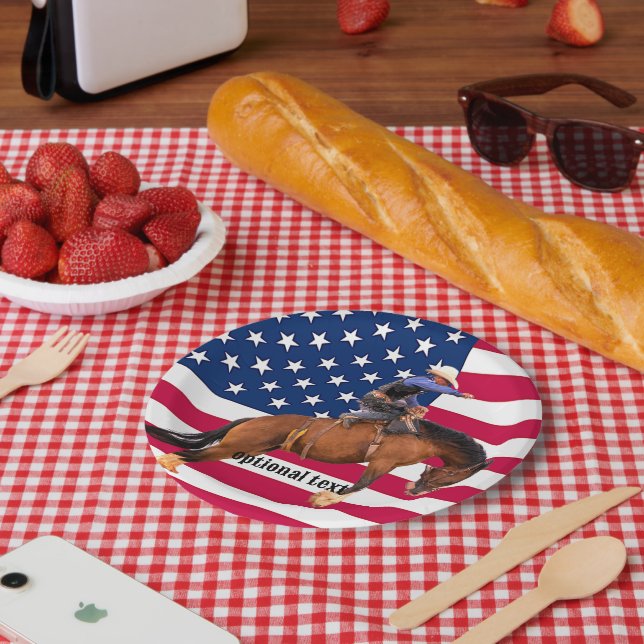 Plato De Papel Placas de papel rodeo-bronce (Picnic)