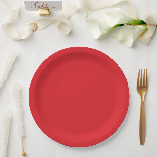 Plato De Papel Placas de papel rojo de fresa (Boda)