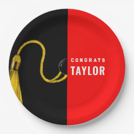 Plato De Papel Placas de papel rojo del partido de graduación