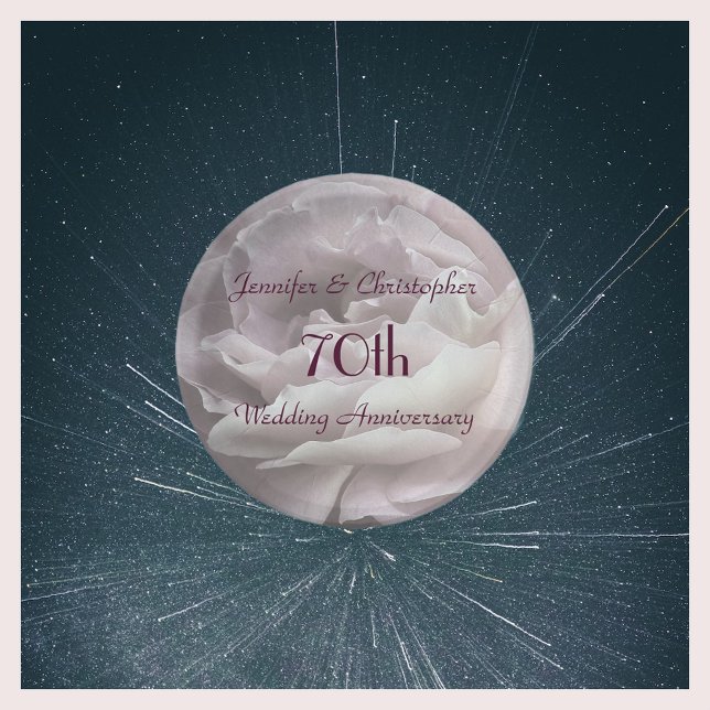 Plato De Papel Placas de papel rosa, 70 aniversario Boda (Subido por el creador)