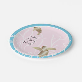 Plato De Papel Placas de papel "Rosa azul tortuga"