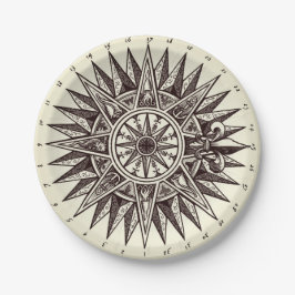 Plato De Papel Placas de papel Rosa de brújula