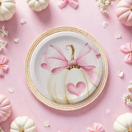 Plato De Papel Placas de papel rosa de calabaza de Coquette