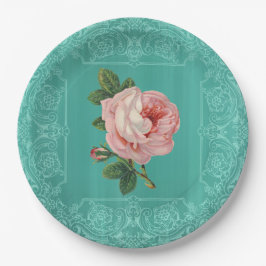 Plato De Papel Placas de papel Rosa de color blanco