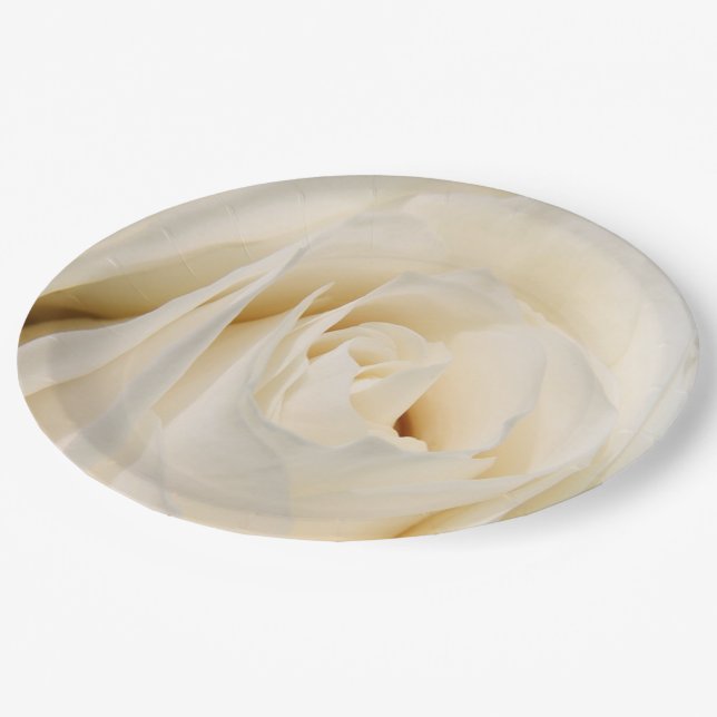 Plato De Papel Placas de papel Rosa de crema (Angular)