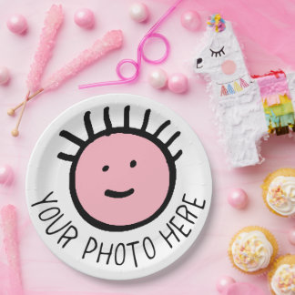 Plato De Papel Placas de papel ROUND de foto/logotipo de personal
