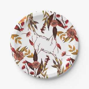 Plato De Papel Placas de papel rusticas de otoño