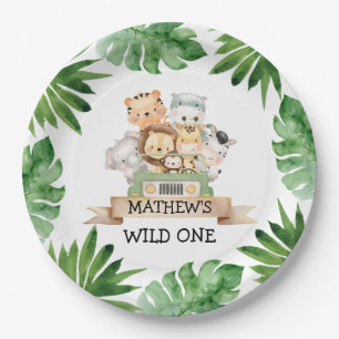 Plato De Papel Placas de papel salvajes de un cumpleaños para Saf