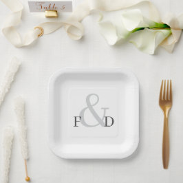 Plato De Papel Placas de papel simples y elegantes de color blanc