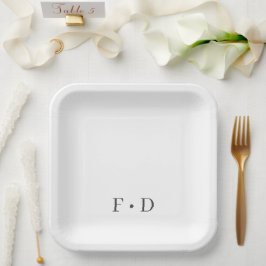 Plato De Papel Placas de papel simples y elegantes de color blanc