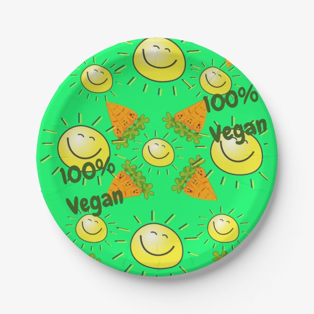 Plato De Papel Placas de papel, Sol de zanjas 100% Vegan (Anverso)