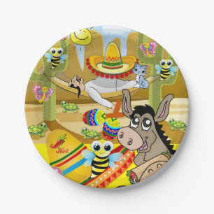Plato De Papel Placas de papel, sombrero de burro mexicano