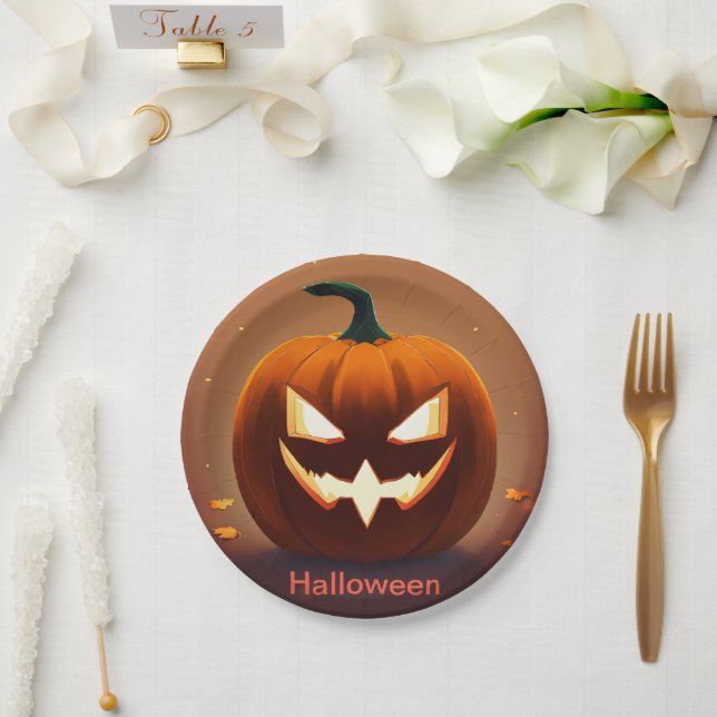 Plato De Papel Placas de papel Spooktacular para diversión de Hal (Boda)