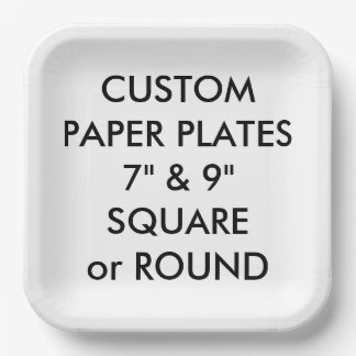 Plato De Papel Placas de papel SQUARE personalizadas para persona