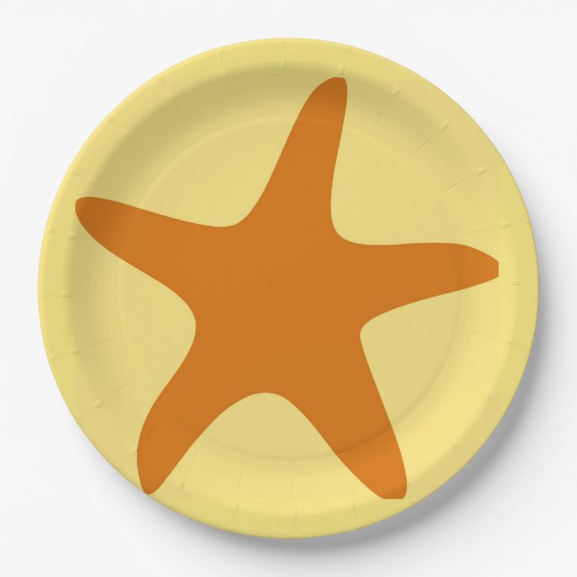 Plato De Papel Placas de papel Starfish de 9" (Anverso)