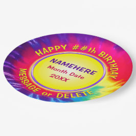 Plato De Papel Placas de papel Super Cute y TIE DYE personalizada